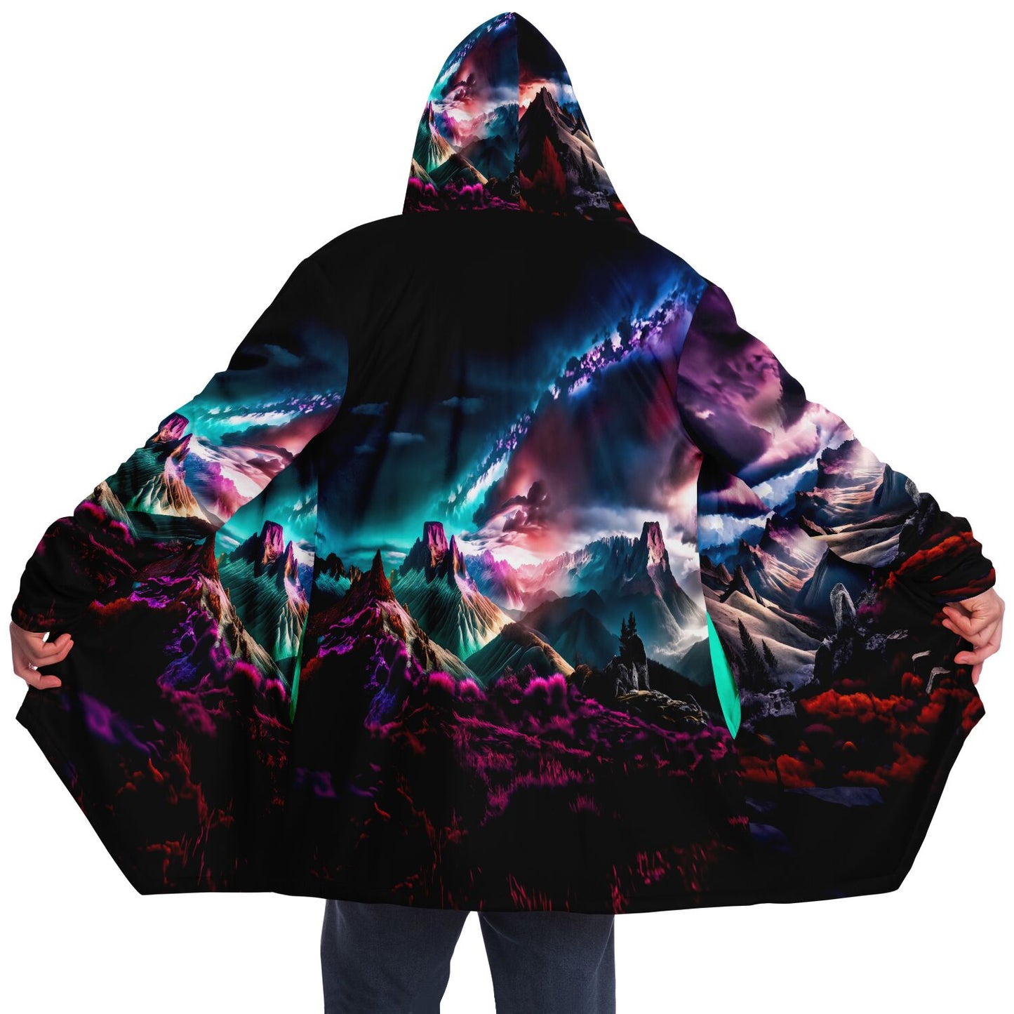 Serene Mountain Scape Micro Fleece Cloak - Colee.One Merch