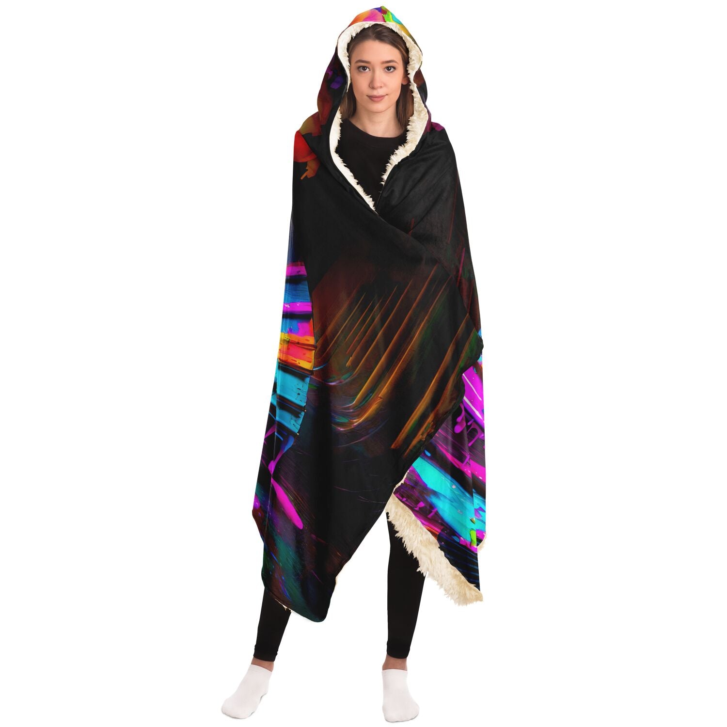 Neon Paint Fan Hooded Blanket - Colee.One Merch