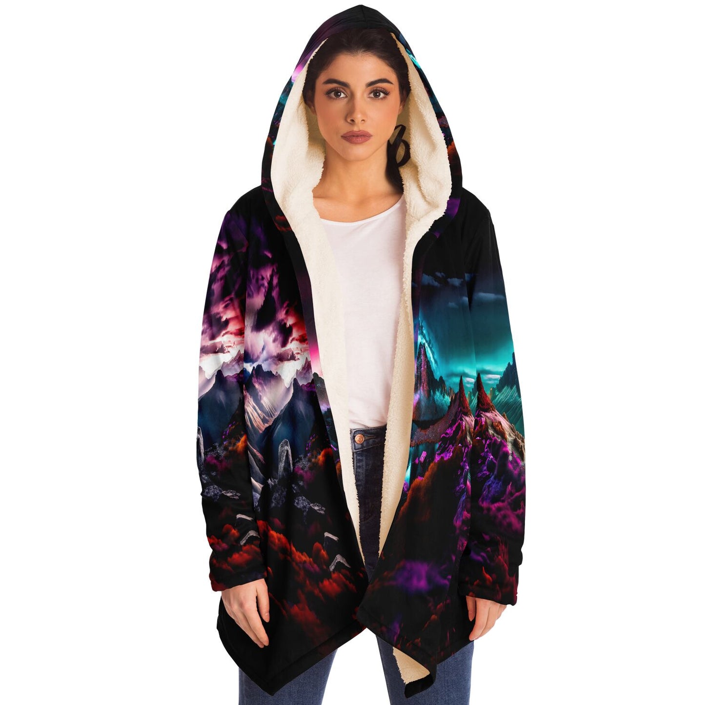 Serene Mountain Scape Micro Fleece Cloak - Colee.One Merch