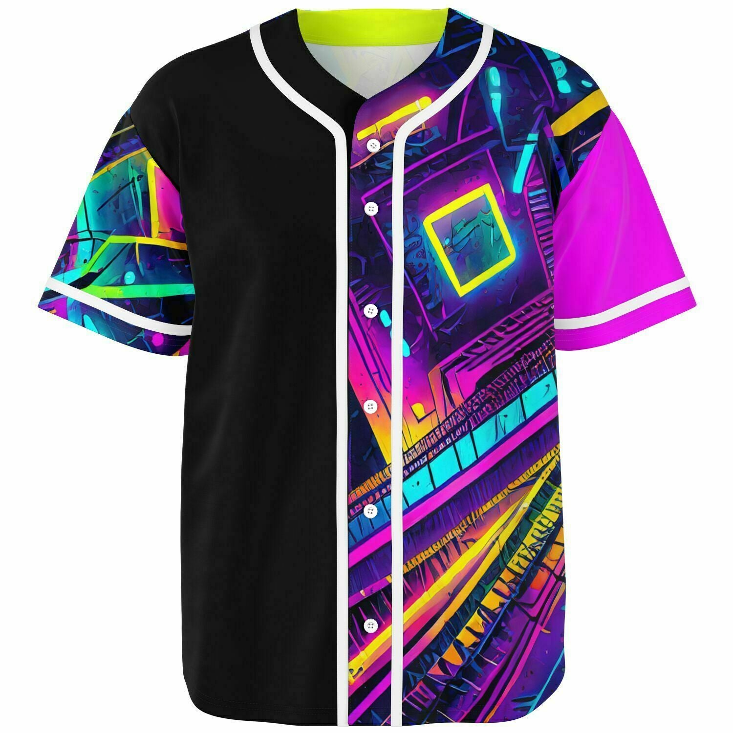 Neon Graffiti Jersey, front view, Colee.One festival apparel