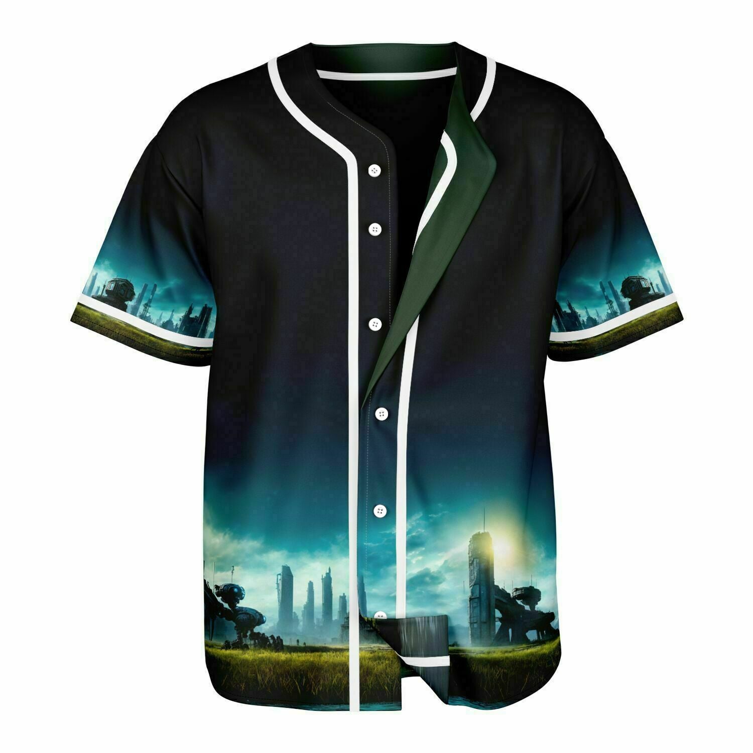 Reversible Robotic Takeover-Apocalyptic Planet Jersey, front view, Colee.One festival apparel