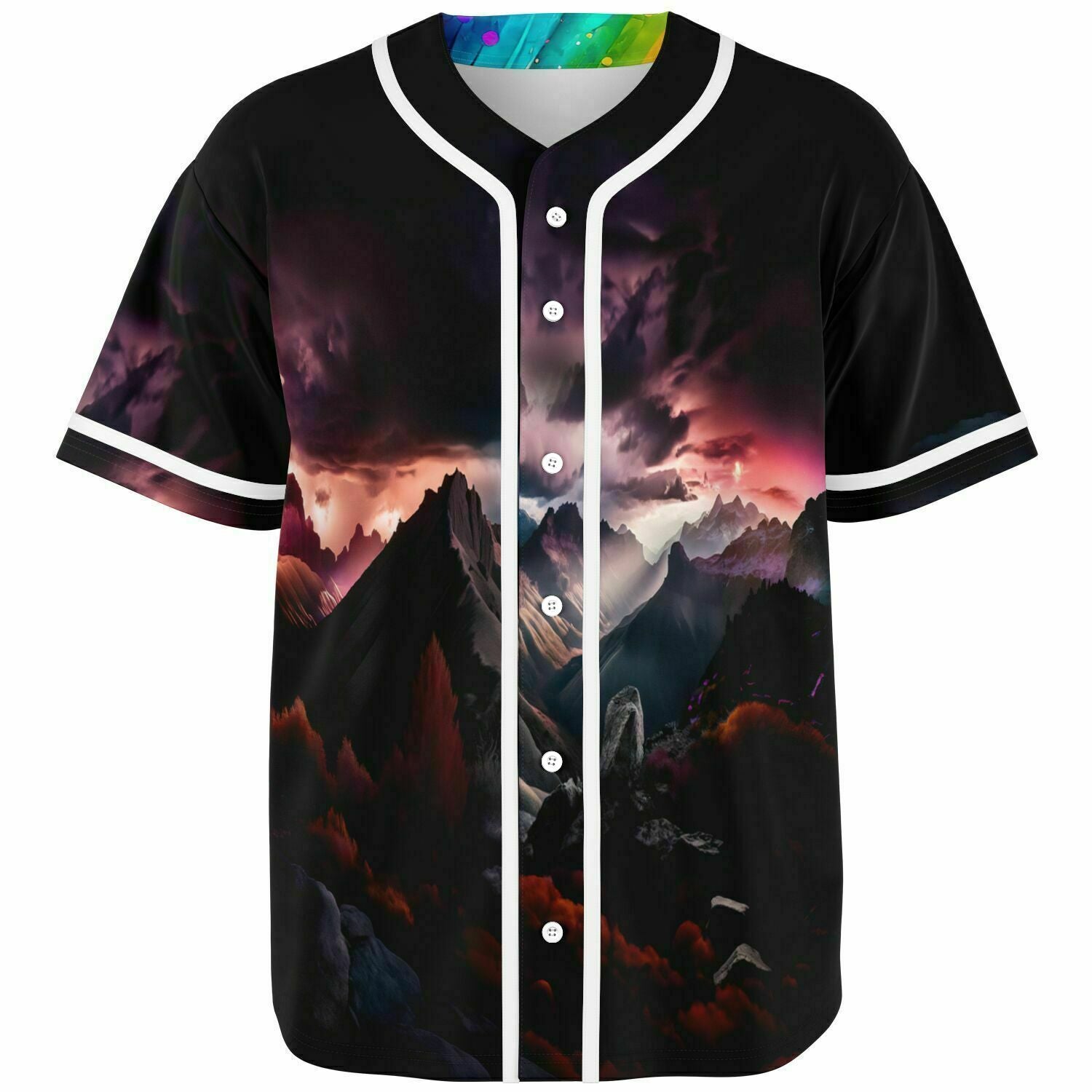 Serene Mountain Scape Jersey, front view, Colee.One festival apparel